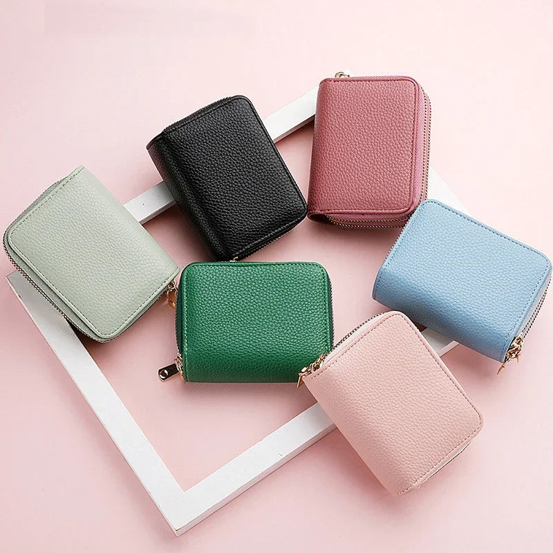 Compact Zipper Wallet with Multiple Card Slots