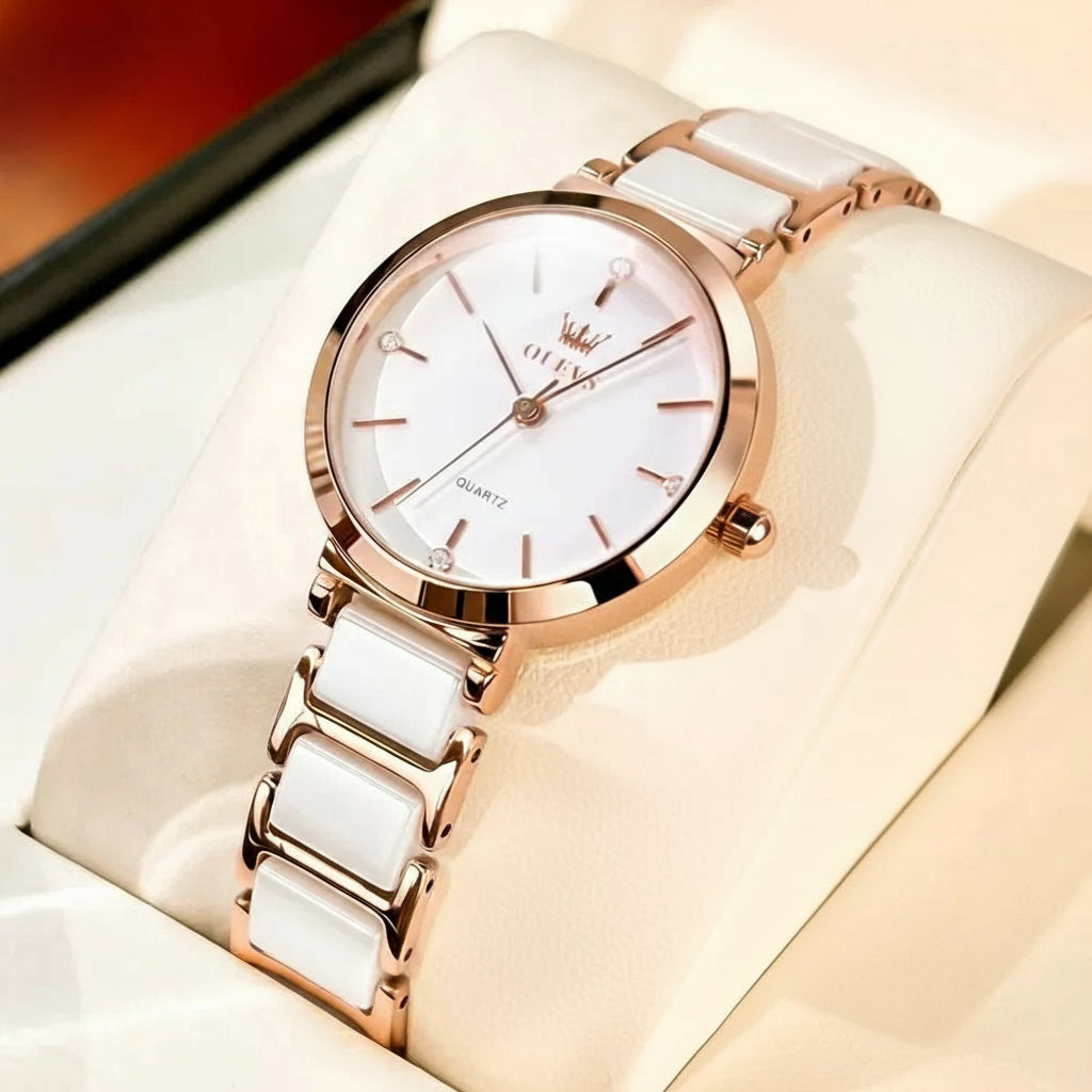 Watch with Clean Dial and Refined Link Bracelet Design - WO2MEN