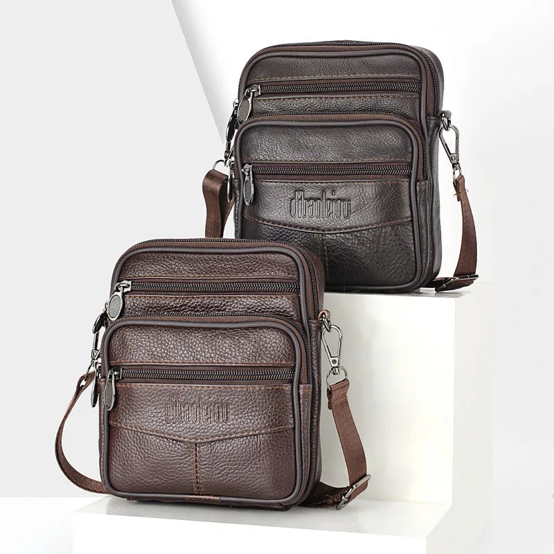 Crossbody Bag for Men with Multiple Zippered Pockets