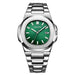 Men Watch with Date Window Water Resistant Build - Silver Green