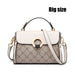 Vintage Signature Tote with Round Clasp Accent Ring - White Big