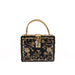 Crystal Floral Lattice Evening Bag With Embellishments - Black
