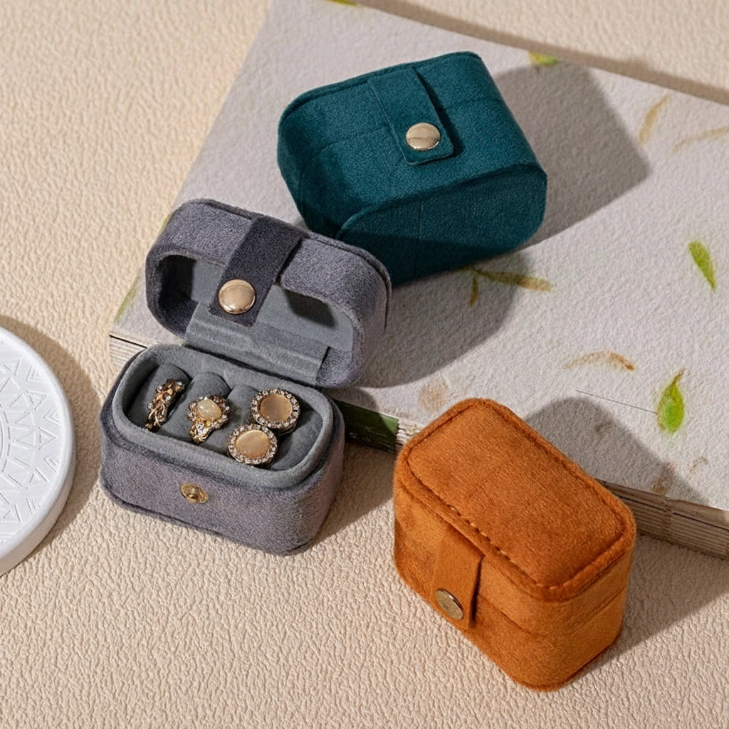 Jewelry Box Compact Ring Storage Case for Studs Mini - WO2MEN