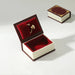 Book Shaped Jewelry Box On The Go Velvet Interior - Red