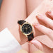 Luxurious Womens Leather Strap Quartz Watch With Date - Chhh
