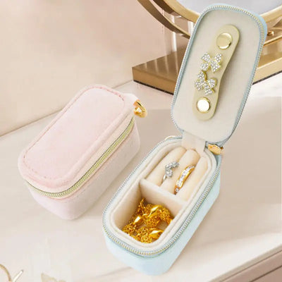Portable Mini Jewelry Storage Box with Keychain Case