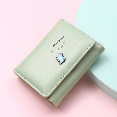 Dinosaur Design Short Wallet for Women Cardholder