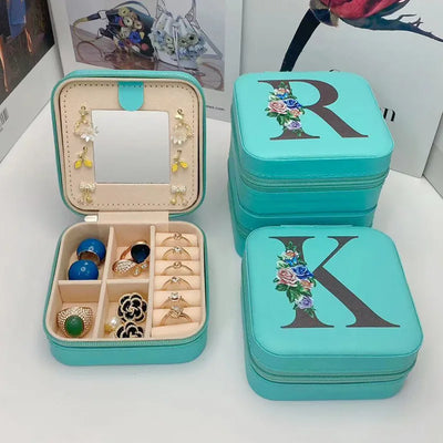 Jewelry Box Organizer with Mirror Portable Storage Case