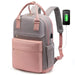 Backpack with USB Port for Travel and Everyday Use - Ash Powder