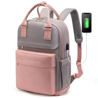 Backpack with USB Port for Travel and Everyday Use - Ash Powder