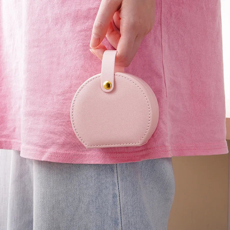 Jewelry Box Round Travel Organizer Case for Jewelry - WO2MEN
