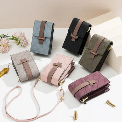 Crossbody Handbag With Petal Plaid Pattern And Strap - WO2MEN