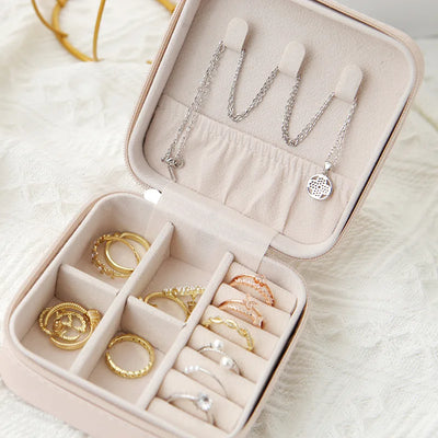 Travel Jewelry Case with Cushioned Compartments Inside