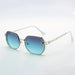 Sunglasses Square Frame with Gradient Lenses Elegance - Grey Green