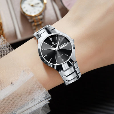 Women's Wristwatch with Luminous Dial Date Display