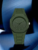 Minimalist Quartz Wristwatch with Plastic Case - Green
