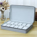 Watch Storage Box Leatherette with Zipper - Grey 12 Grids