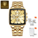 Square Chronograph Timepiece With Luminous Hands Plus - Gold Gold