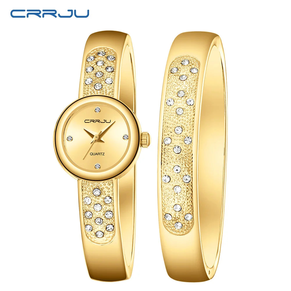 Elegance Quartz Watch With Diamond Dial And Bracelet