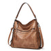 Bucket Shoulder Bag with Zipper Pockets Travel Ready - Khaki