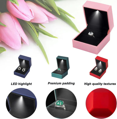 LED Ring Box for Engagement Proposals and Gifts Premium - WO2MEN