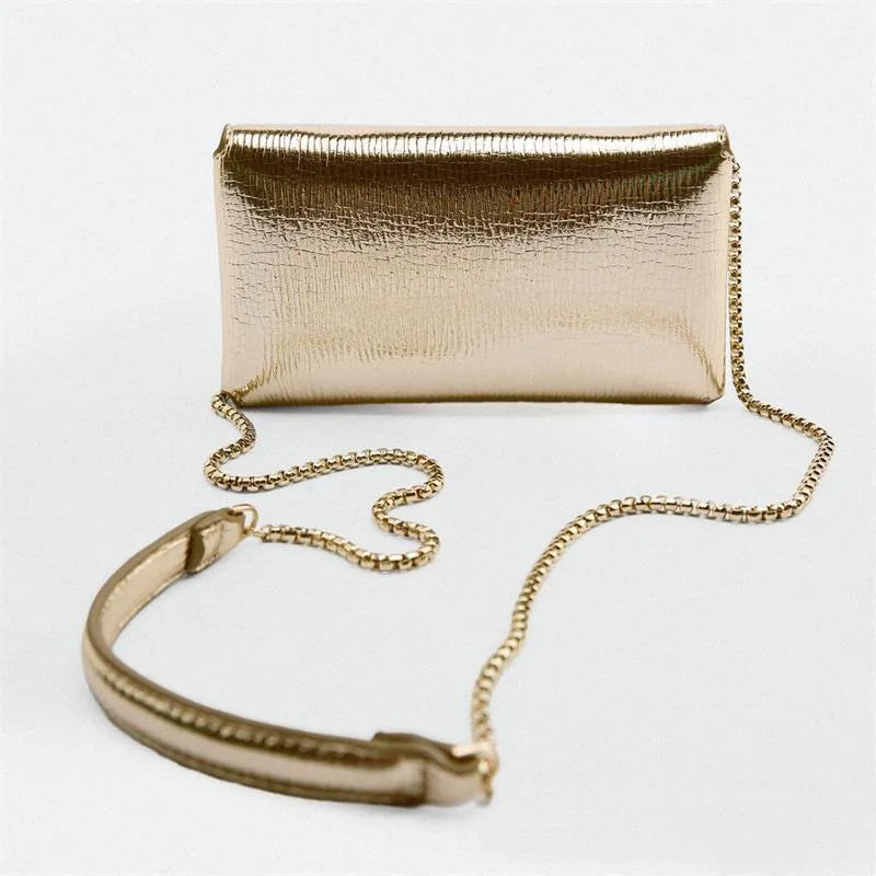 Square Envelope Crossbody Bag with Chain Strap