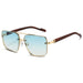 Sunglasses Retro Square Pilot Frame for Day Driving - Gradient Green