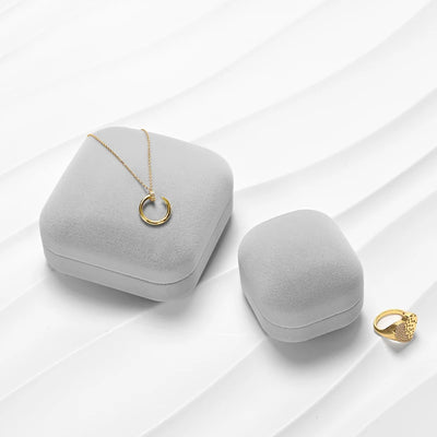 Elegant Velvet Jewelry Organizer Box with Compartments