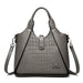 Structured Handbag with Top Handle and Removable Strap - Grey