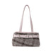 Plaid Shoulder Bag with Belt Strap Bell Charm - Pink