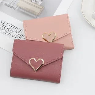 Wallet with Heart Clasp Threefold Card Holder Everyday - WO2MEN