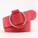Belt with Round Buckle Design for Everyday Wear - Red