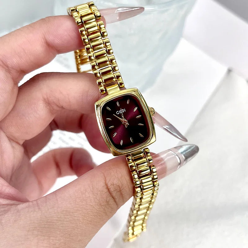 Retro TV Inspired Bracelet Watch Square Case Design