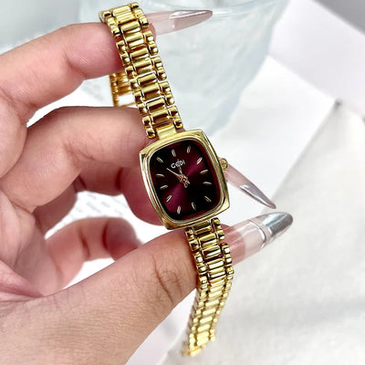 Retro TV Inspired Bracelet Watch Square Case Design