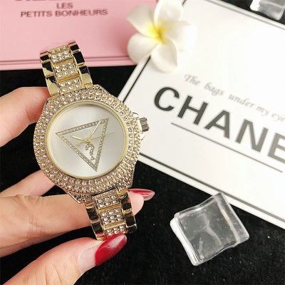 Halo Triangle Dial Watch With Sparkling Bezel Couture