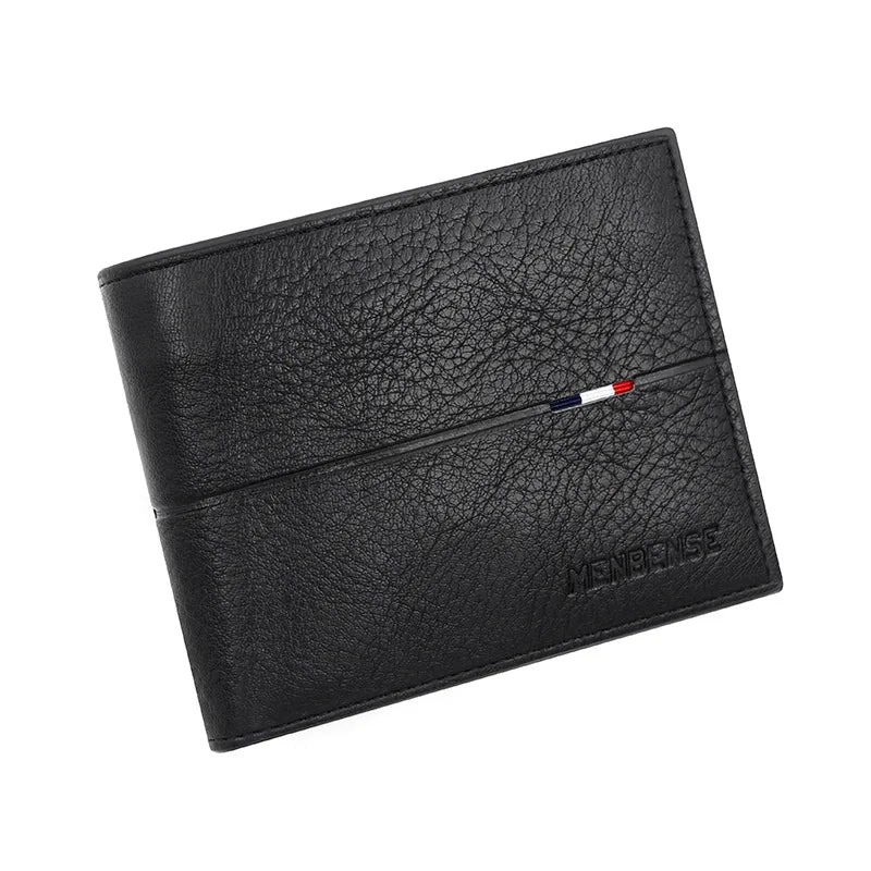Slim Wallet with Card Slots And Photo Holder Compact - Black