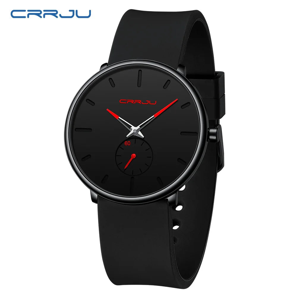 Elegant Round Quartz Watch With Sub Second Dial Aura