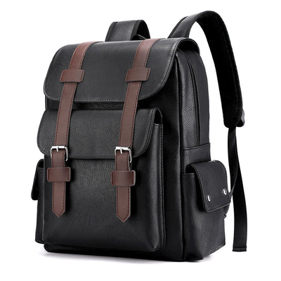 Backpack with Front Flap Buckle Straps and Side Pockets