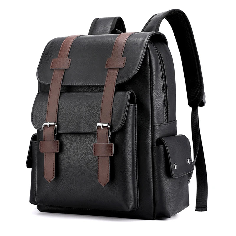 Backpack with Front Flap Buckle Straps and Side Pockets