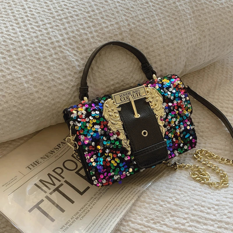 Snake Pattern Shoulder Bag With Ornate Gold Clasp Grace