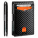 Carbon Fiber Slim Cardholder With RFID Shield Guard - Carbon Black