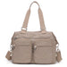 Top Handle Bag with Front Zip Pockets for Daily Use - Gold