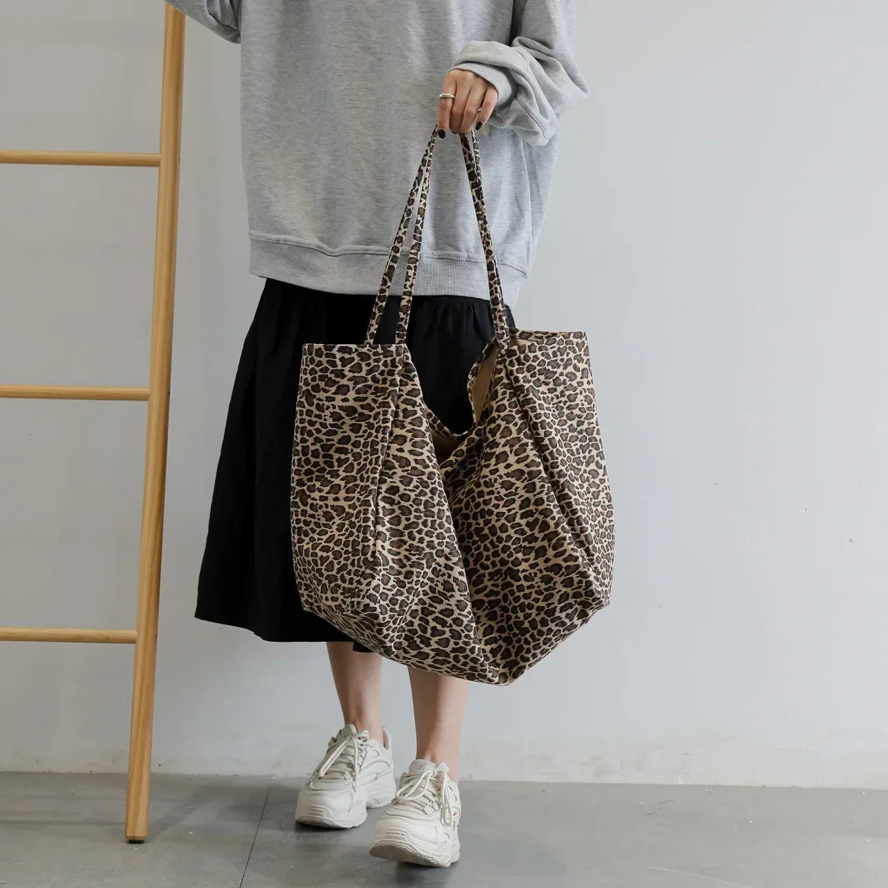 Leopard Pattern Shoulder Bag Large Capacity Tote
