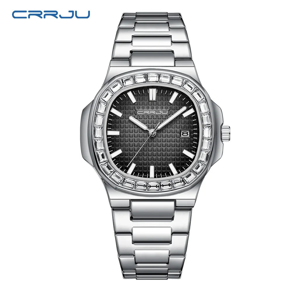 Diamond Bezel Timepiece With Luminous Dial Elegance