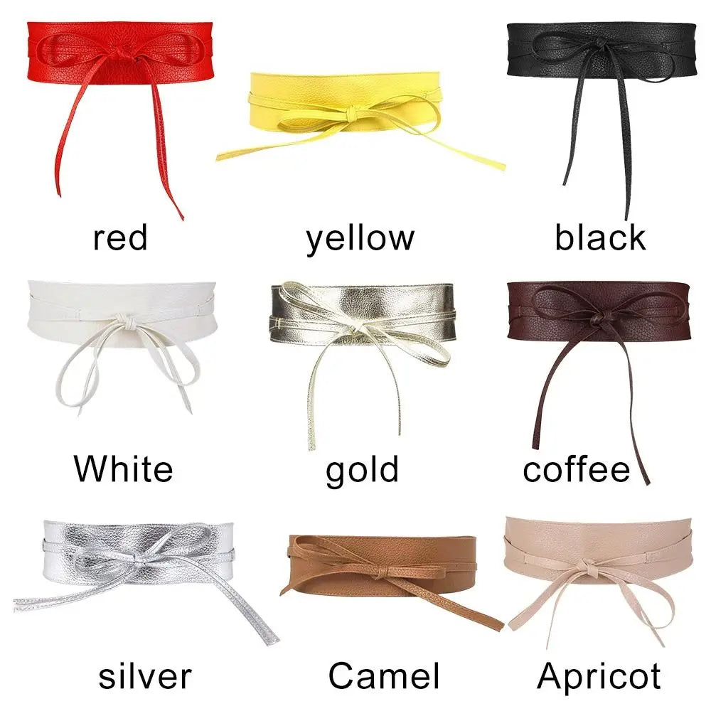 Bowknot Wide Belt for Dress Wrap Waist Premium