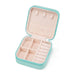 Portable Jewelry Storage Box Organizer with Zipper - Blue
