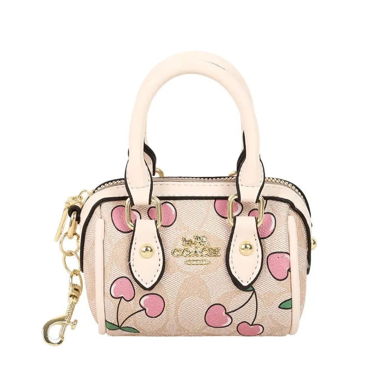 Mini Satchel With Letter Logo And Cherry Motif Refined