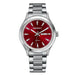 Watch With Week Date Calendar Quartz Dress Timepiece - Red Silver