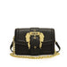 Handbag Crossbody With Ornate Lock and Chain Strap - Black