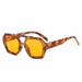 Fashion Retro Big Frame Sunglasses Double Bridge - Flower Orange